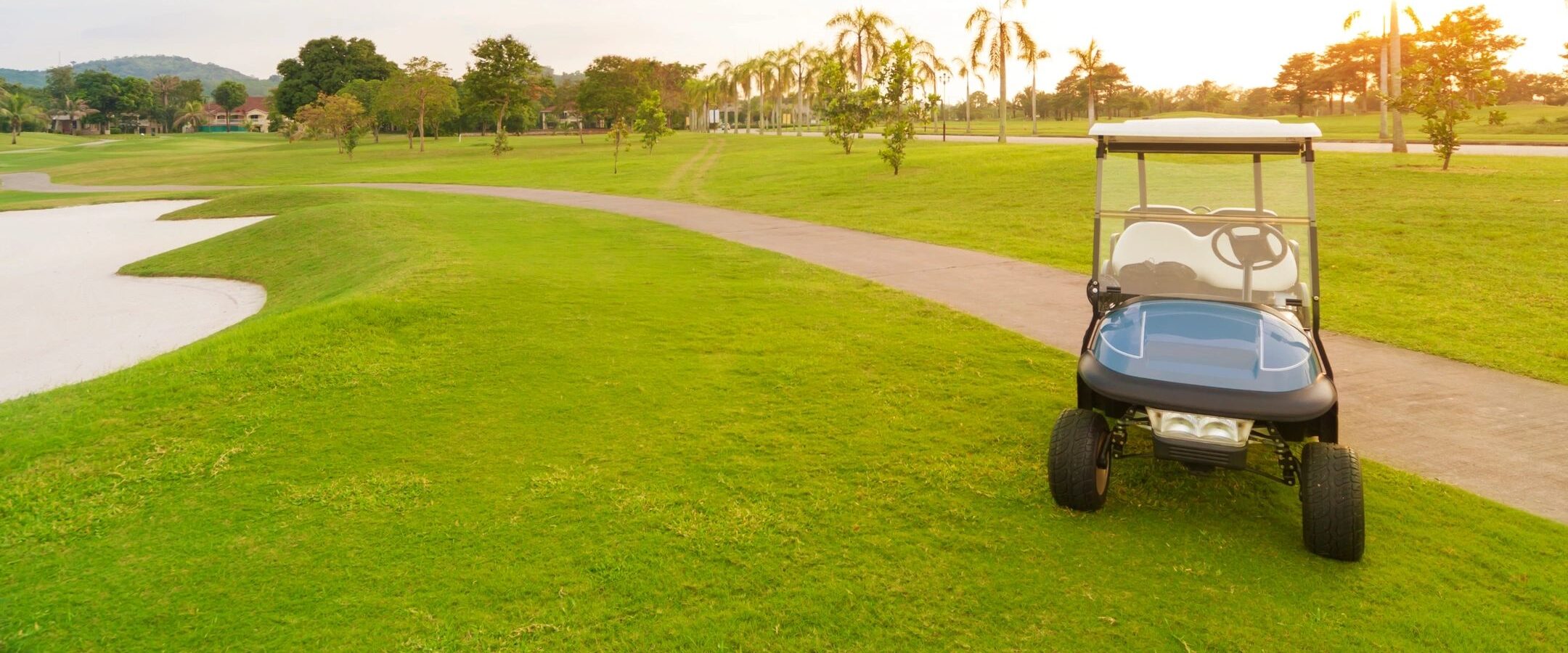 golf course with cart